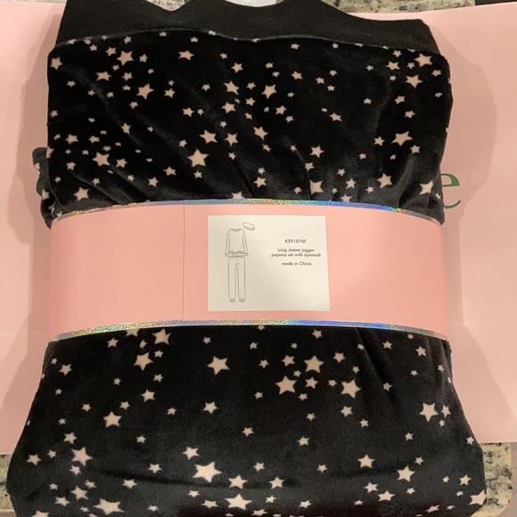 Kate Spade Night Sky Stars print Pajama jogger and eye mask set NWT - Picture 3 of 6